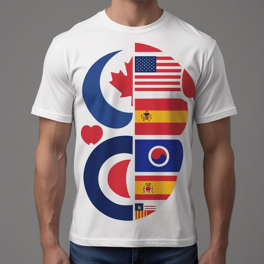 Short Sleeve T-shirt for Men Multi Flag