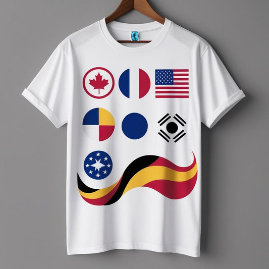 Short Sleeve T-shirt for Men Multi Flag